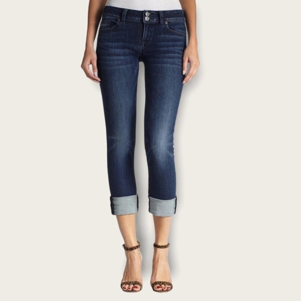 Hudson Ginny Straight Leg Flap Pocket Low Rise Designer Denim Jeans